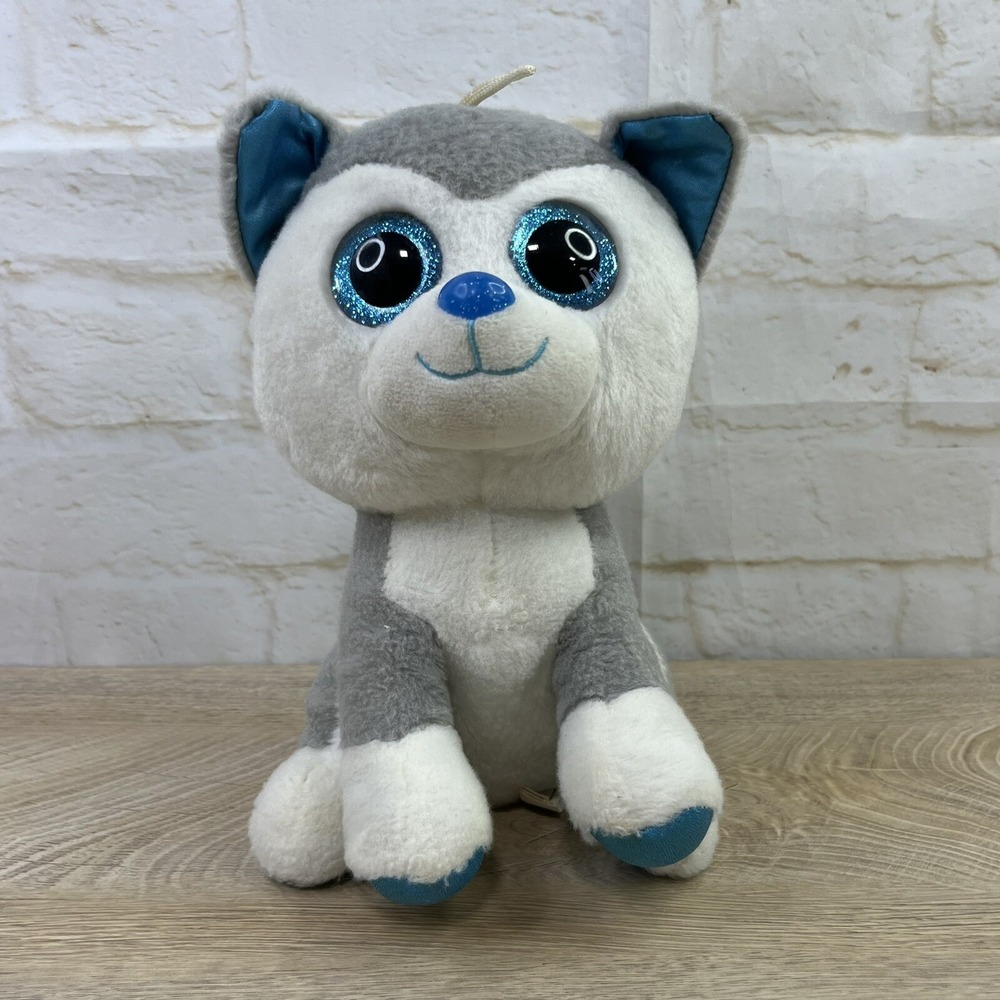 Toy Factory Scent Sations Husky Dog 10" Blue Eyes Grey White Plush Stuffed Toy